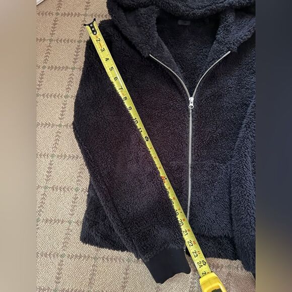 ATM Teddy Bear black long sleeved hooded jacket with front zipper M - Picture 3 of 7